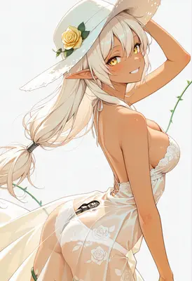 Sun-Kissed Elf with Floral Hat