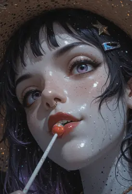 Dreamy Girl with a Lollipop