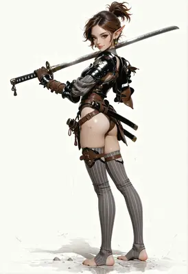 Elf Warrior With Katana