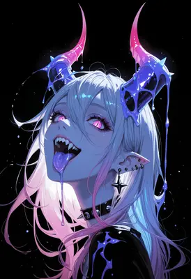 Neon Demon with Oozing Horns