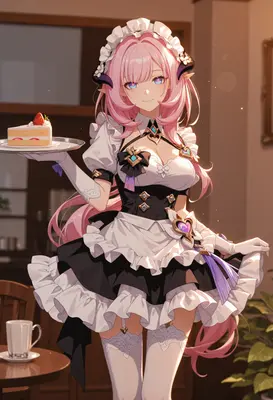 Sweet Maid Serving Strawberry Cake
