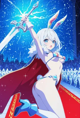 Bunny Knight Raising Her Radiant Sword
