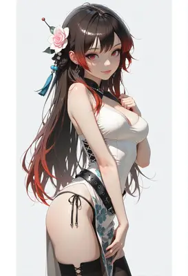 Elegant Maiden with Floral Hair Accessories