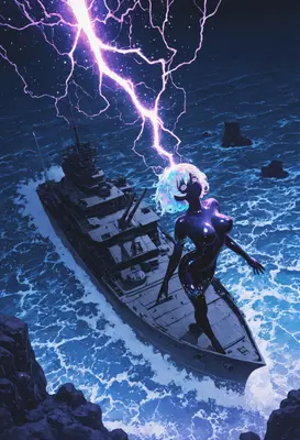 Celestial Being Standing Upon a Warship