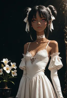 Ethereal Girl with Red Eyes