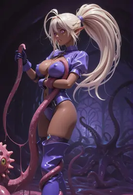 Elf Caught in Tentacle Trap