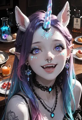 Radiant Unicorn Girl with Glowing Horn