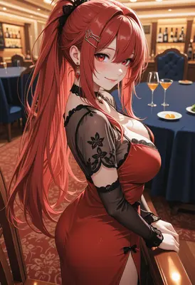 Elegant Evening Date with Red-Haired Beauty