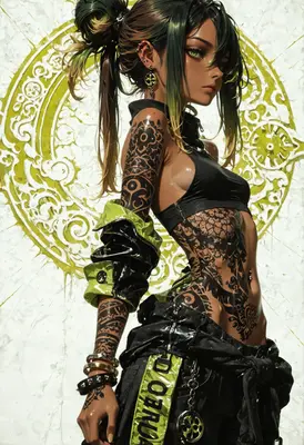 Neon Ink Cyberpunk Style Portrait