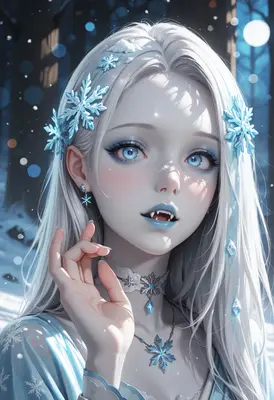 Enchanting Ice Queen with Crystal Fangs