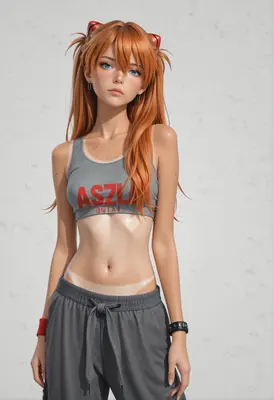 Asuka Langley with Summer Tan Lines