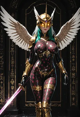 Celestial Valkyrie with Glowing Blade