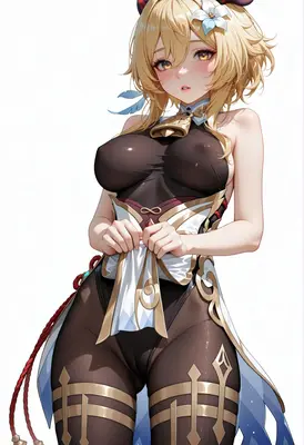 Golden Haired Maiden in Sheer Attire