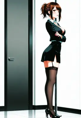 Confident Office Lady in Formal Wear
