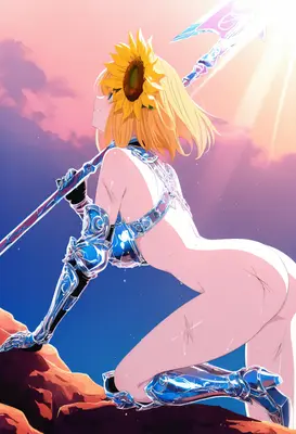 Sunlit Warrior with Sunflower Crown