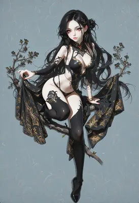 Ethereal Beauty in Black and Gold