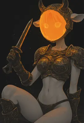 Glow Headed Warrior in Golden Armor