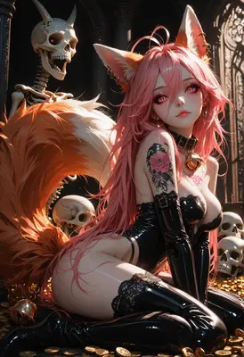 Fox Spirit Among The Ancient Ruins