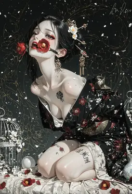 Gilded Rose in a Fallen Kimono