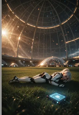 Cyborg Resting Beneath the Cosmic Dome