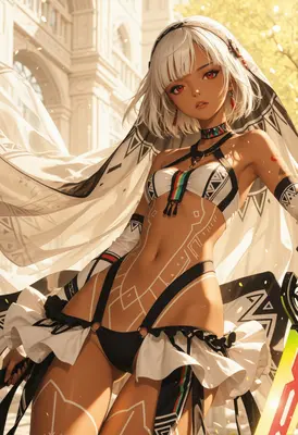 Tribal Priestess in Sunlit Ruins