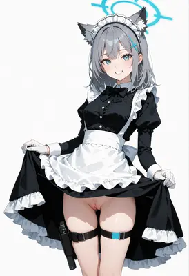 Anime Maid with Halo and Ears