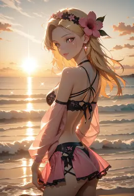 Golden Hour Beachside Floral Beauty
