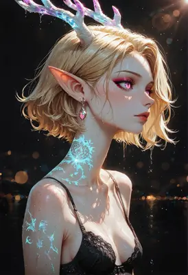 Ethereal Fae with Glowing Antlers