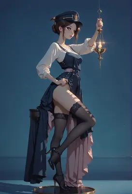 Elegant Captain With A Golden Lantern