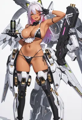 Armored Maid Serving Energy Drinks