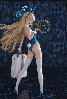 Blonde Idol in Blue Bunny Suit