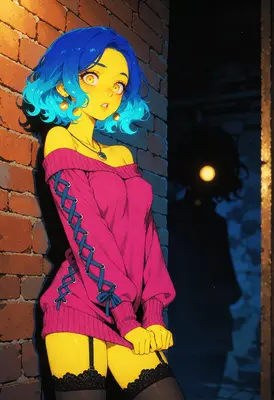 Neon Echo in the Shadowed Alley